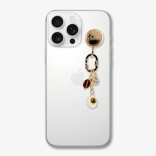 Adhesive Phone Hooks with Charms - Espresso