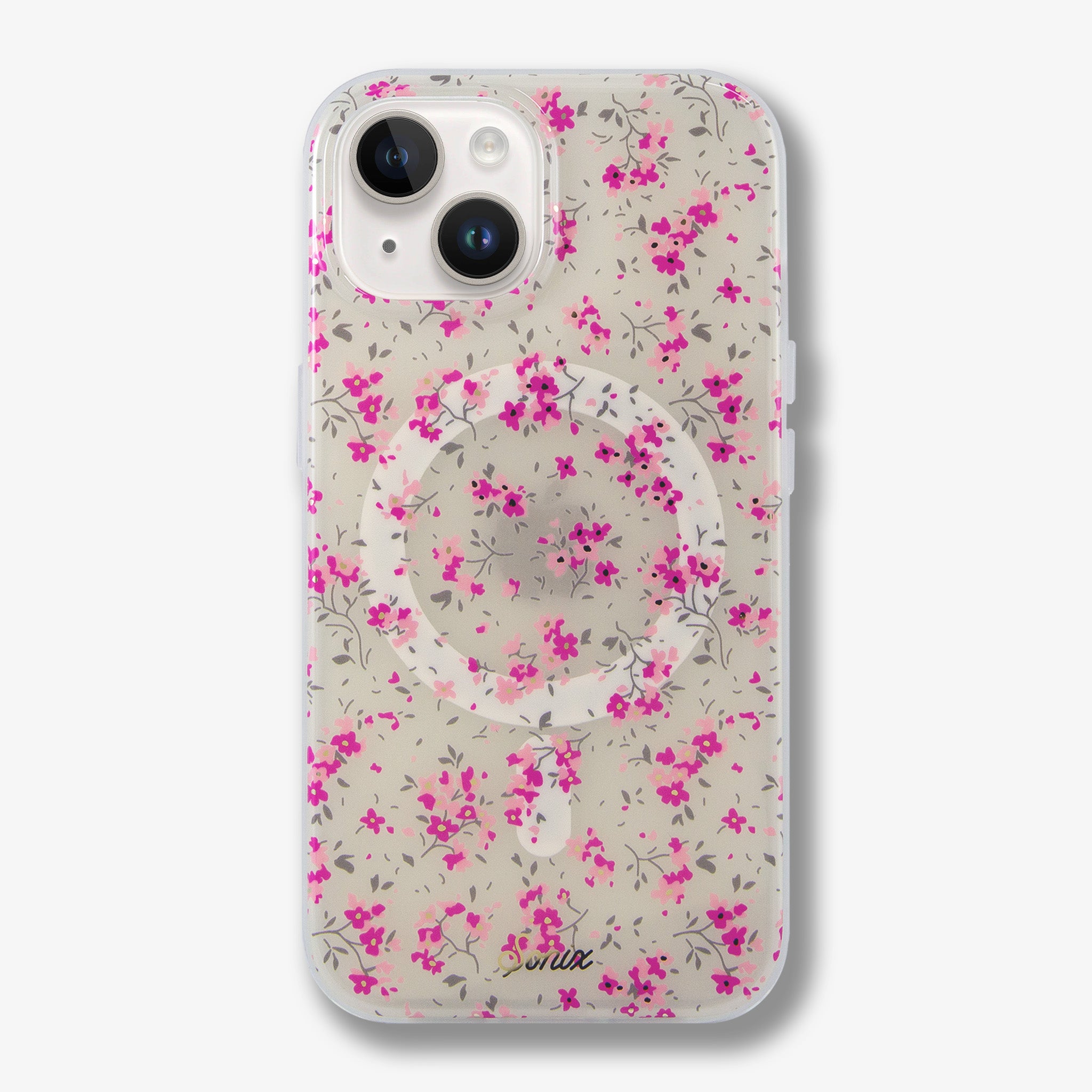 Cottage Floral Pink MagSafe® Compatible iPhone Case