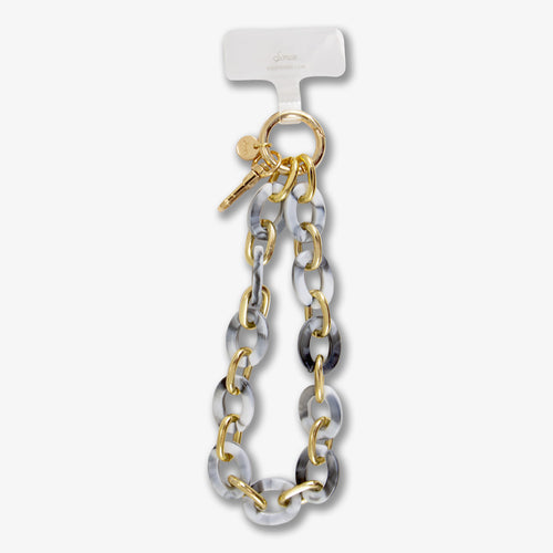 Grey Marble Chain Phone Wristlet