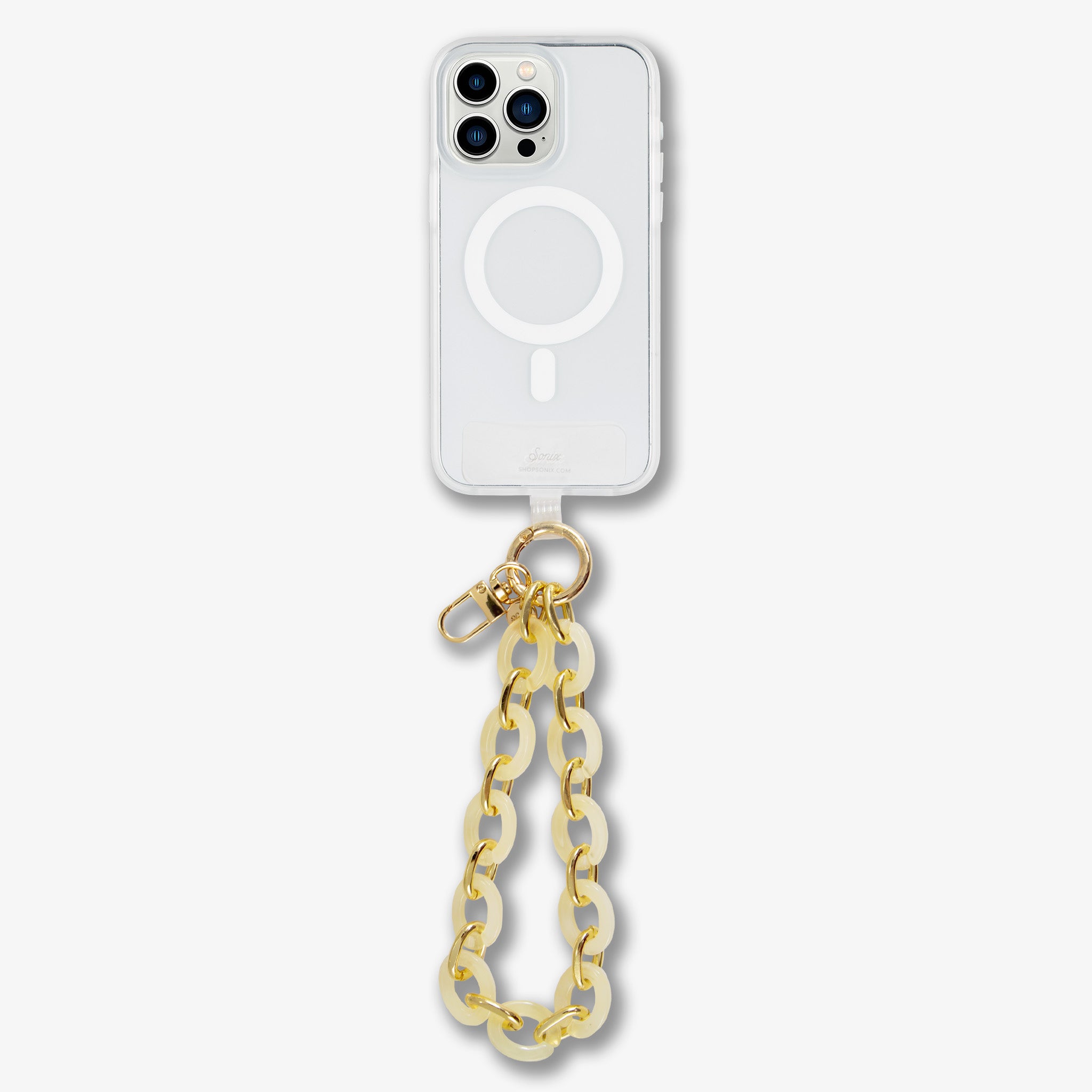 Ivory Marble Chain Phone Wristlet