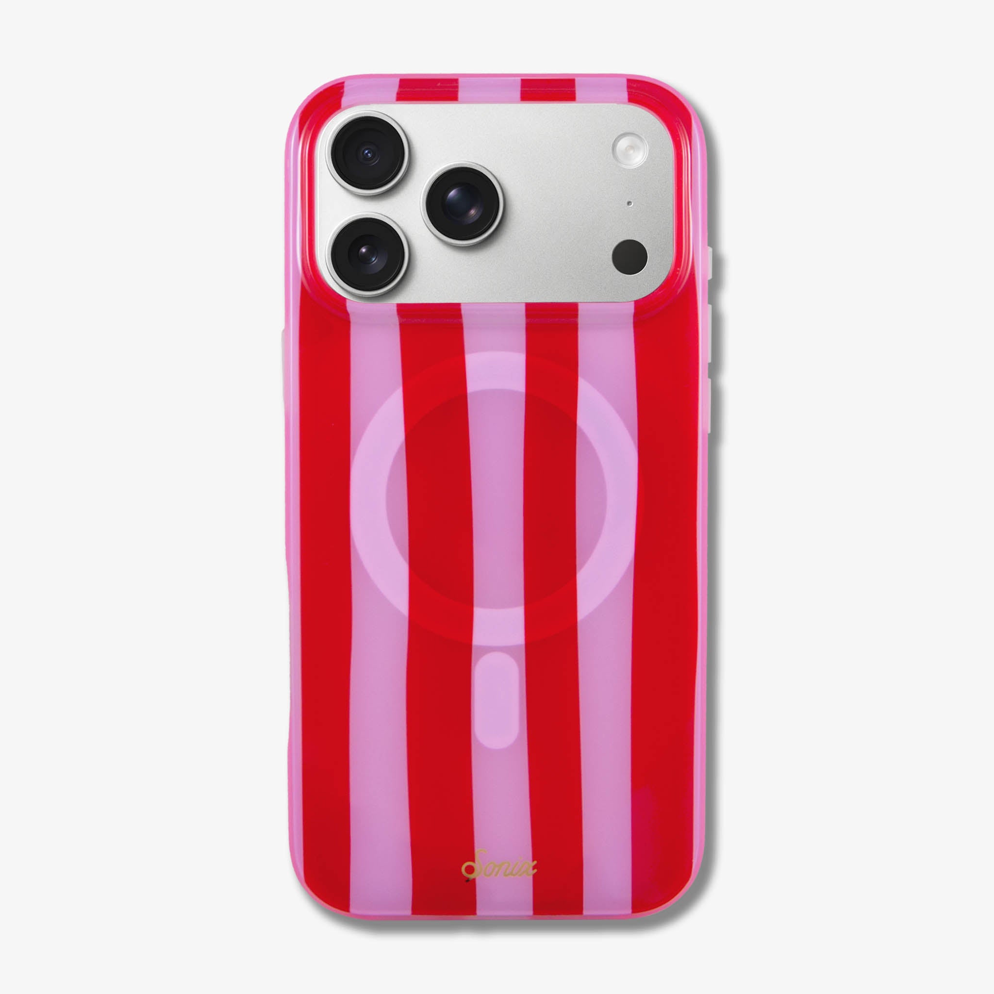 Jelly Stripe MagSafe® Compatible iPhone Case - Pink / Red | Sonix