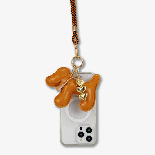 Universal Crossbody Phone Strap with Plush Animal - Brown Dog