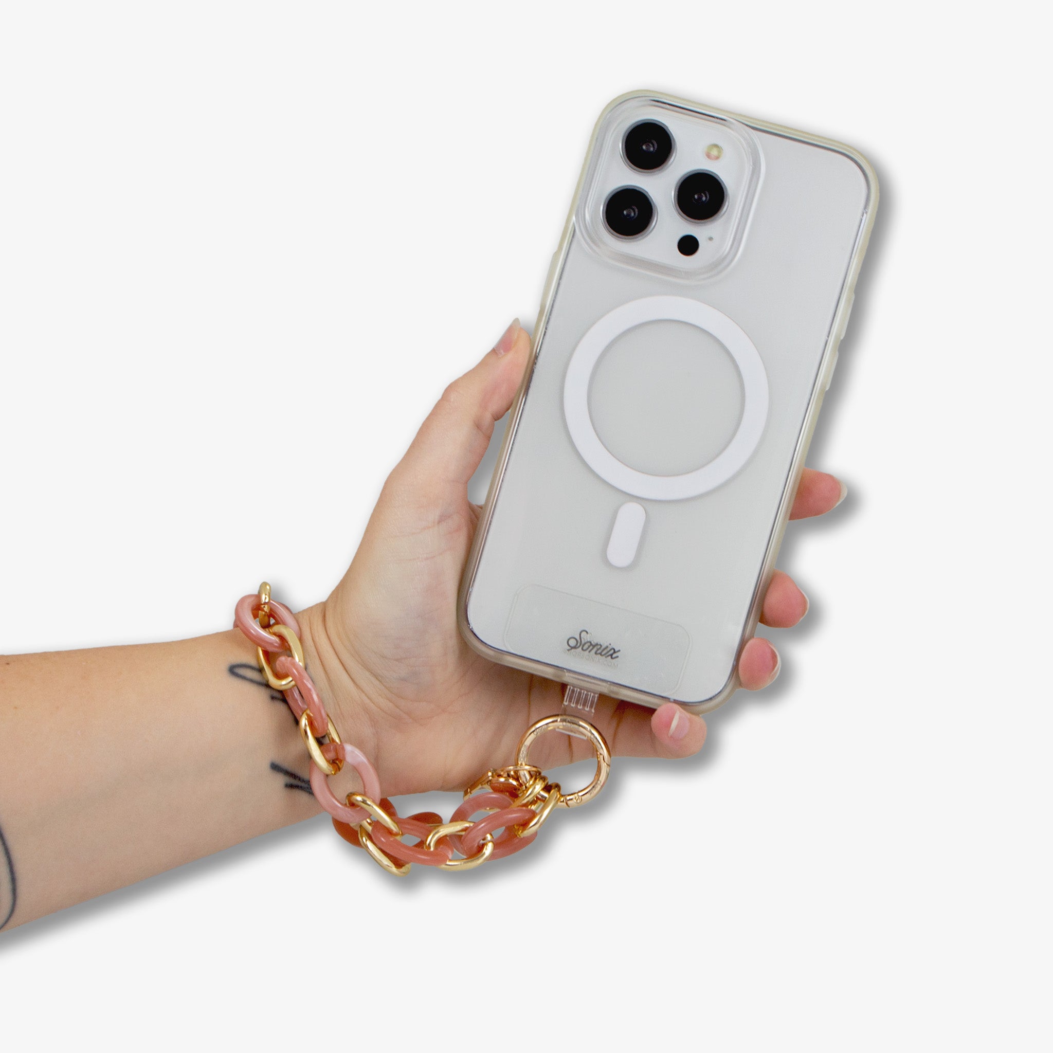 Rose Marble Chain Phone Wristlet