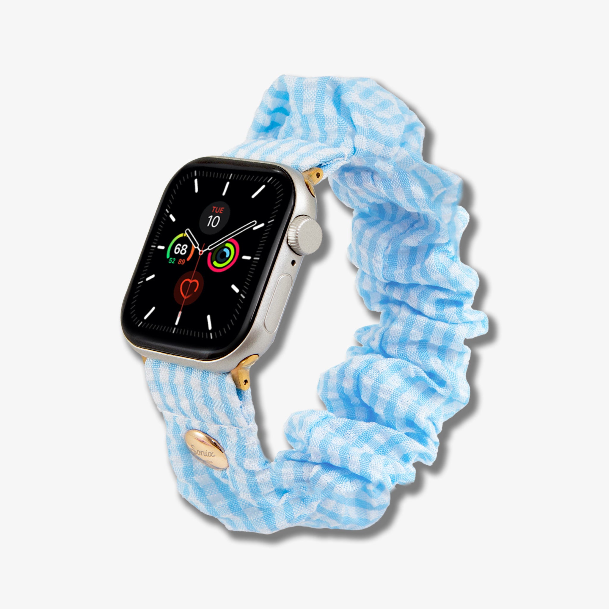 Scrunchie Apple Watch® Band - Seersucker Blue