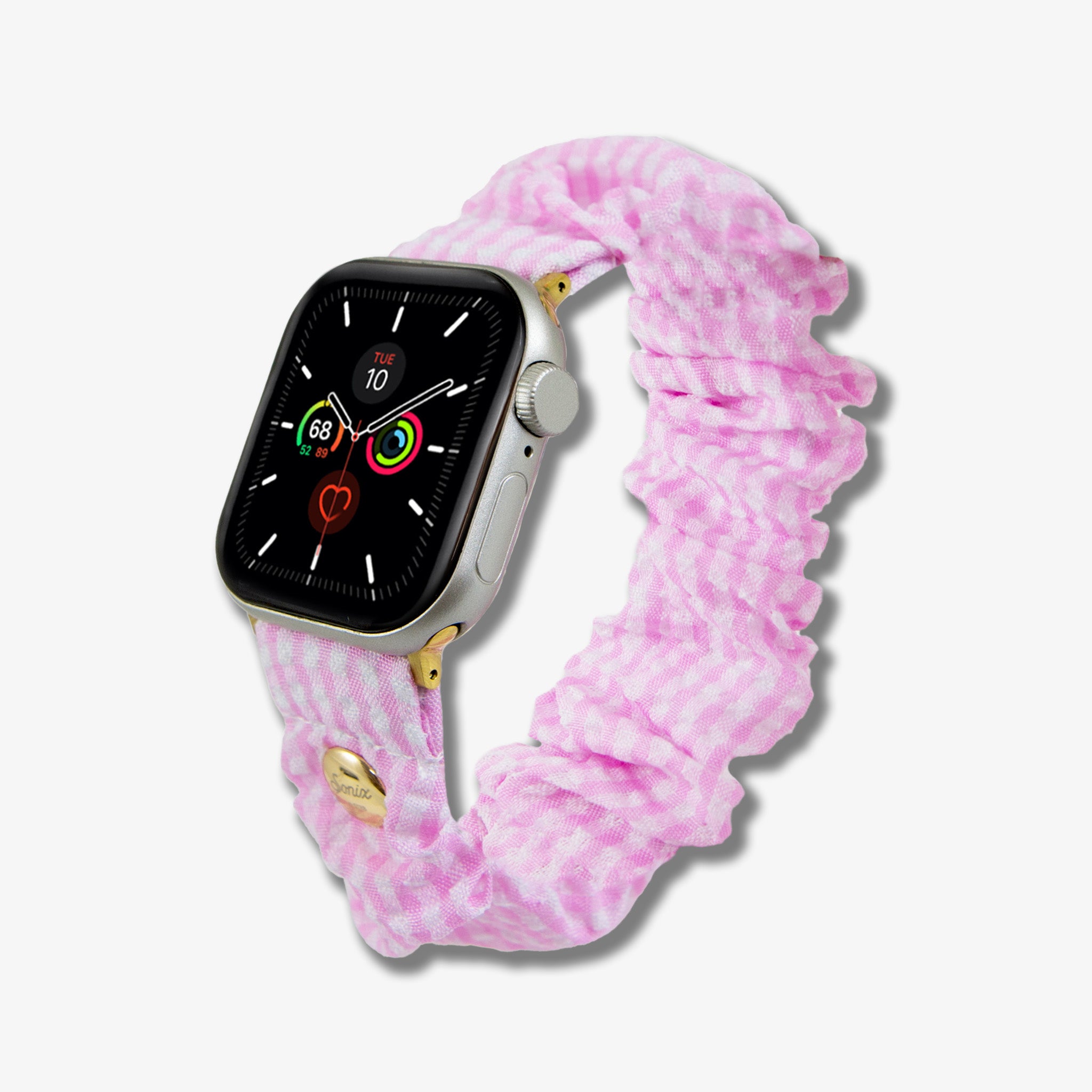Scrunchie Apple Watch® Band - Seersucker Pink
