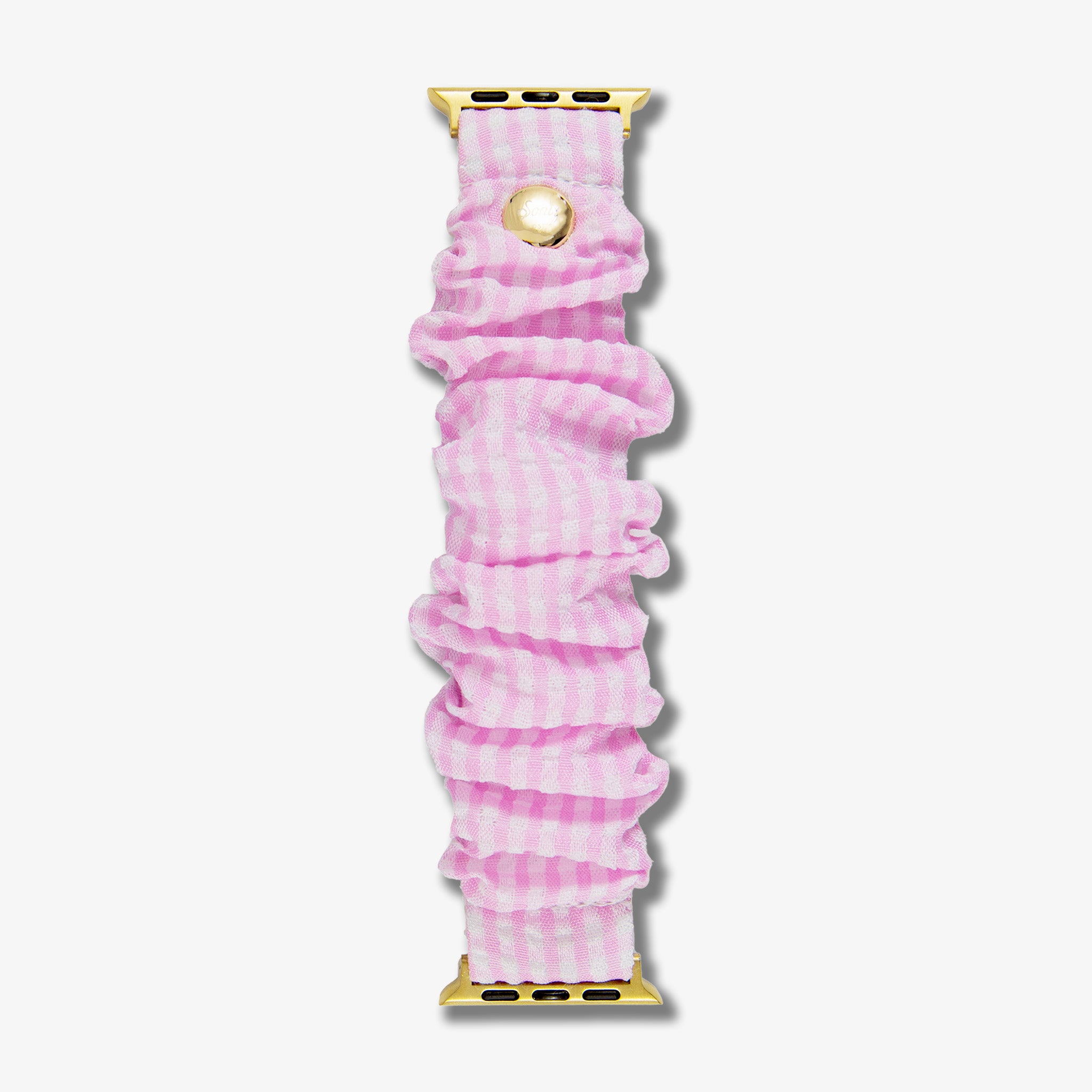 Scrunchie Apple Watch® Band - Seersucker Pink