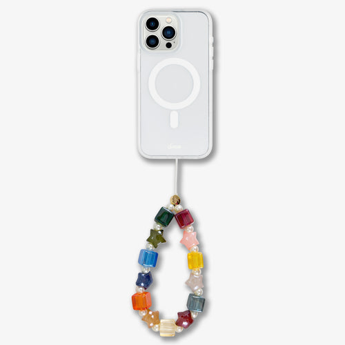 Beaded Phone Charm - Stars and Pearls