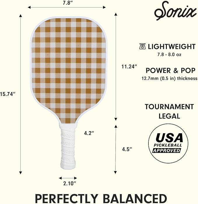 Single Pickleball Paddle - Toffee Brown