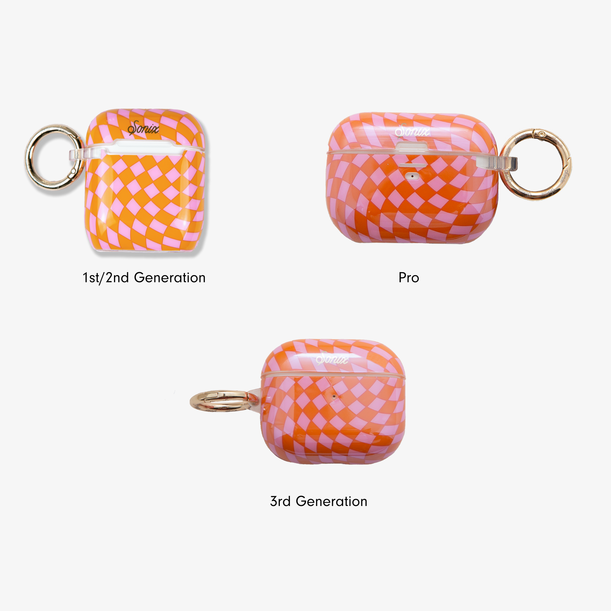 Checkmate Pink/Orange AirPods Case