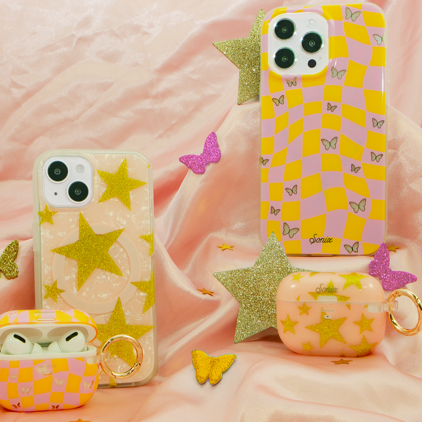 Starry Pink Tort MagSafe® Compatible iPhone Case