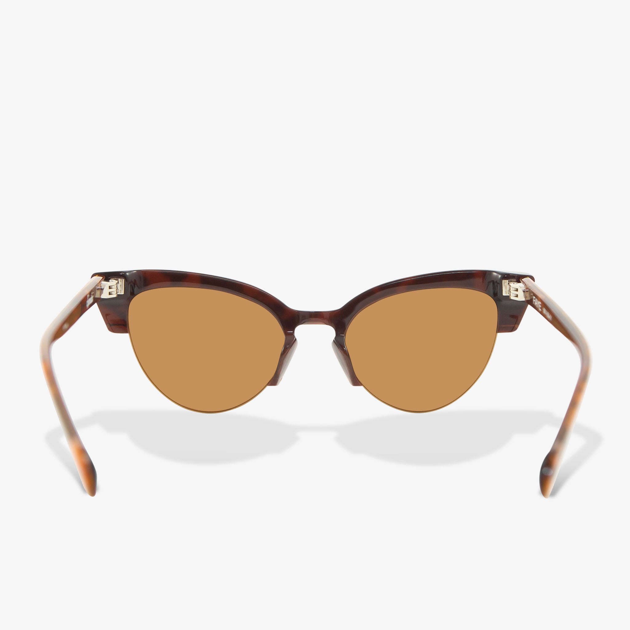 brown tort faye cat eye sunglasses with brown lens