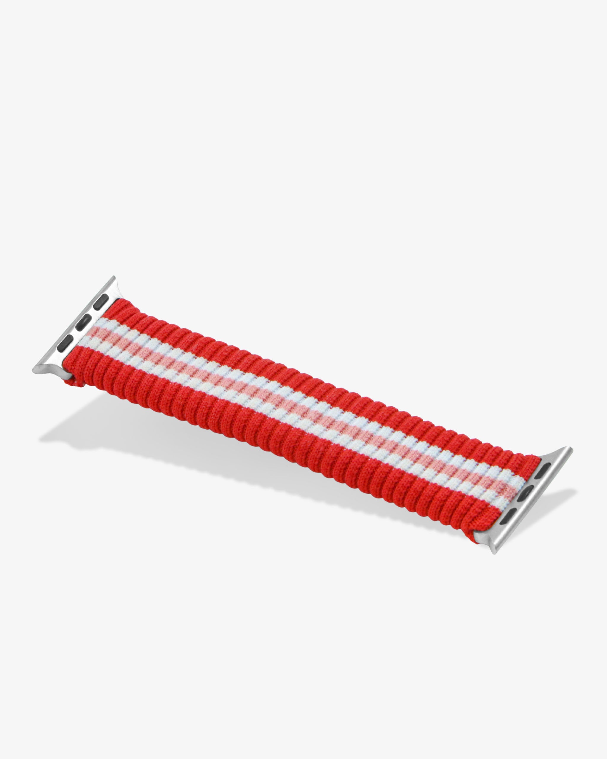 Knit Apple Watch® Band - Varsity Red + Pink Stripe