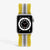 Knit Apple Watch® Band - Varsity Yellow + Grey Stripe