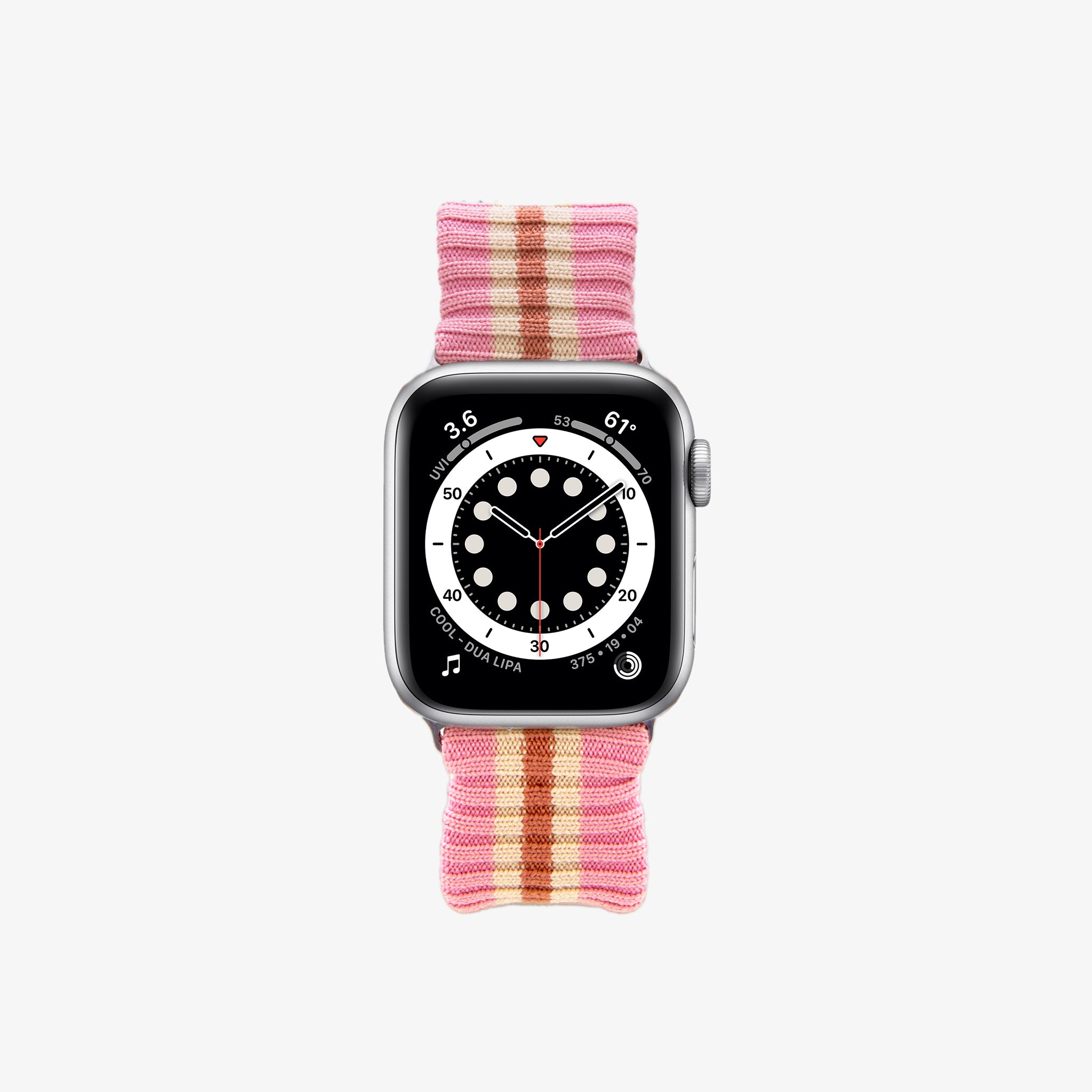Knit Apple Watch® Band - Pink + Orange Stripe