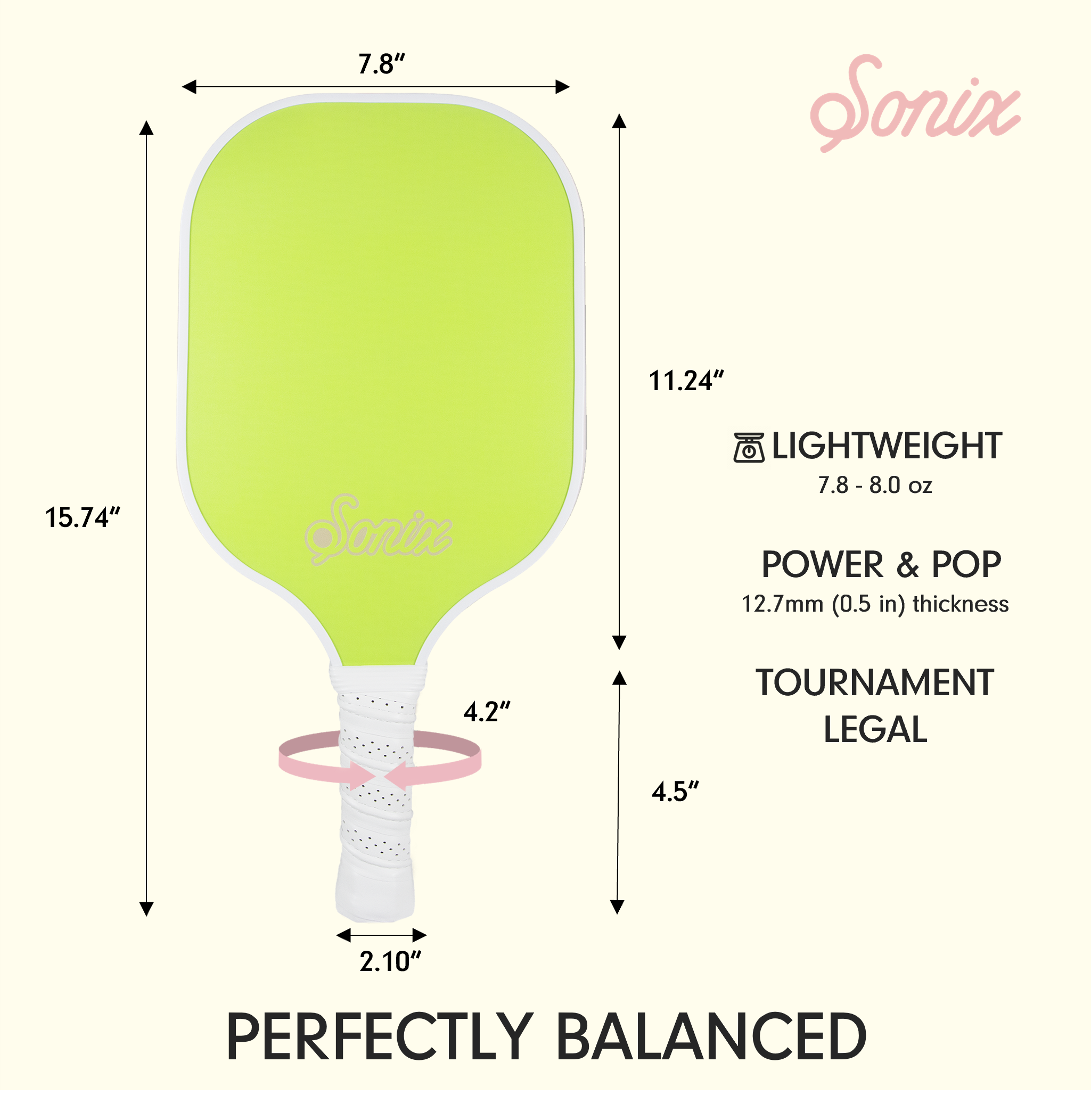 Single Pickleball Paddle - Checkmate Green