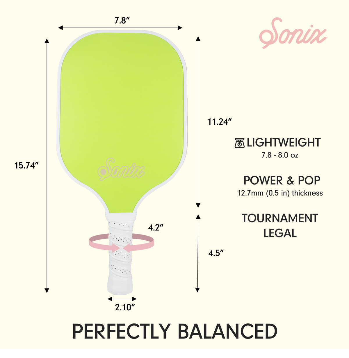 Single Pickleball Paddle - Checkmate Green
