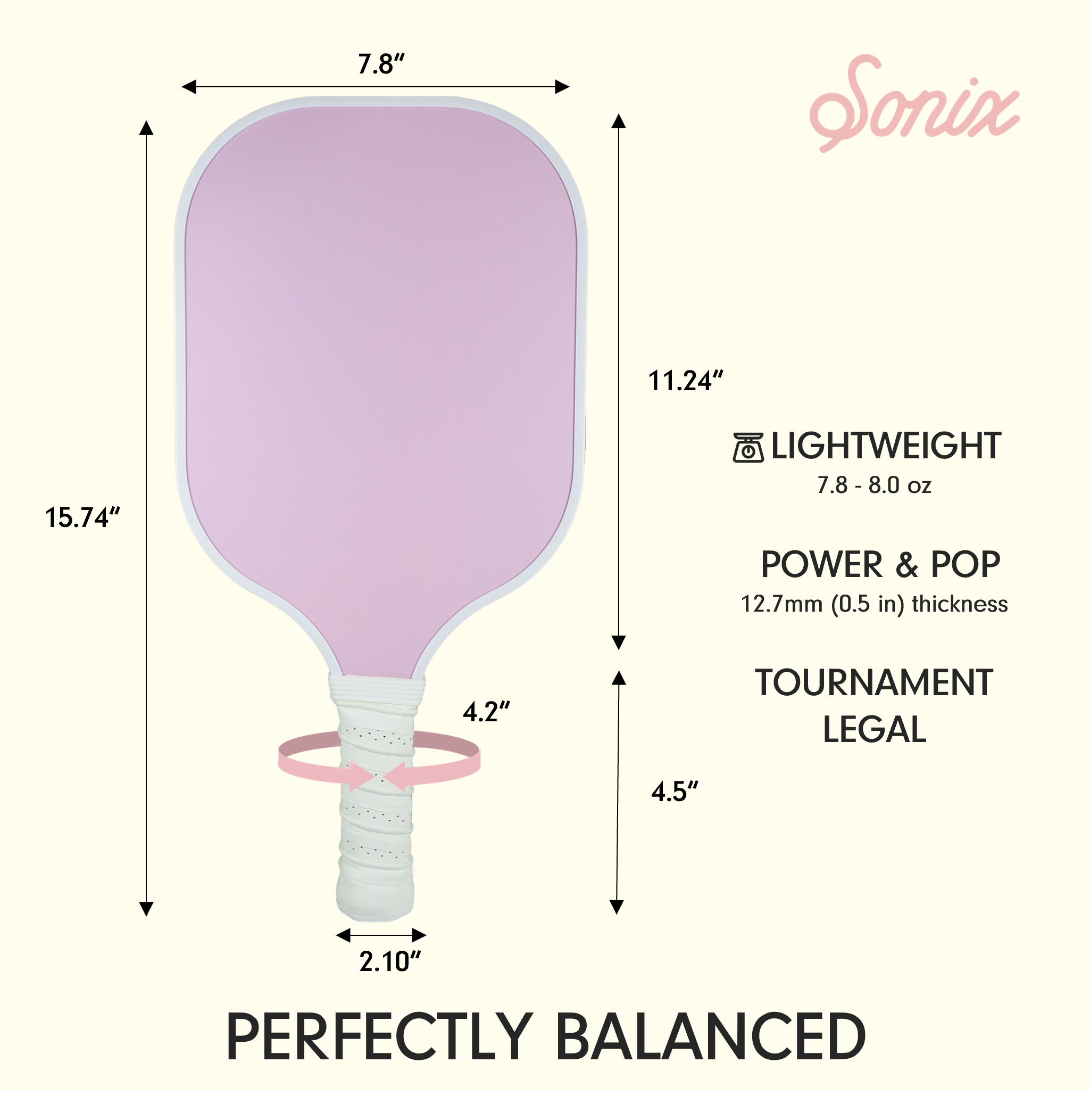 Single Pickleball Paddle - Jelly Pink