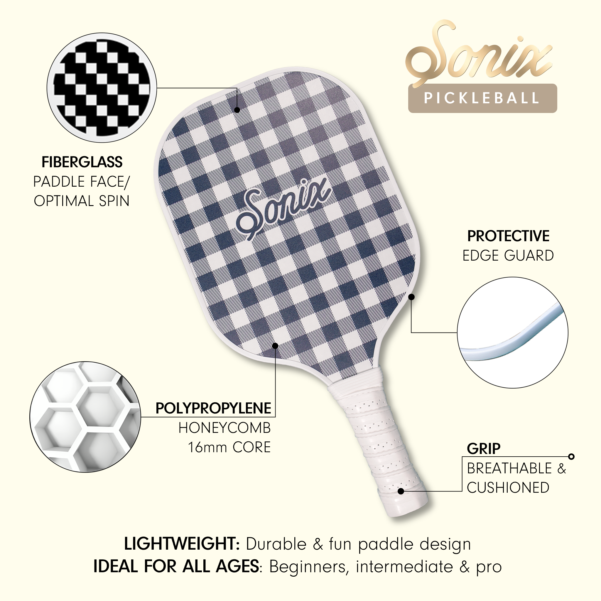 Single Pickleball Paddle - Delilah
