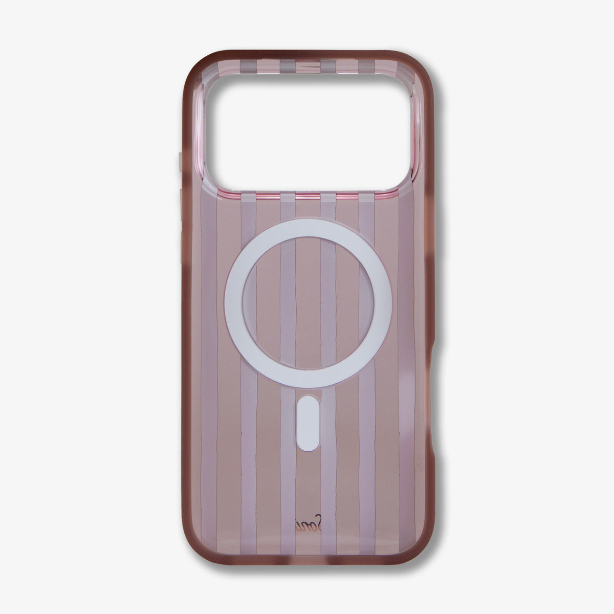Abstract Stripe Pink / Cognac MagSafe® Compatible iPhone Case