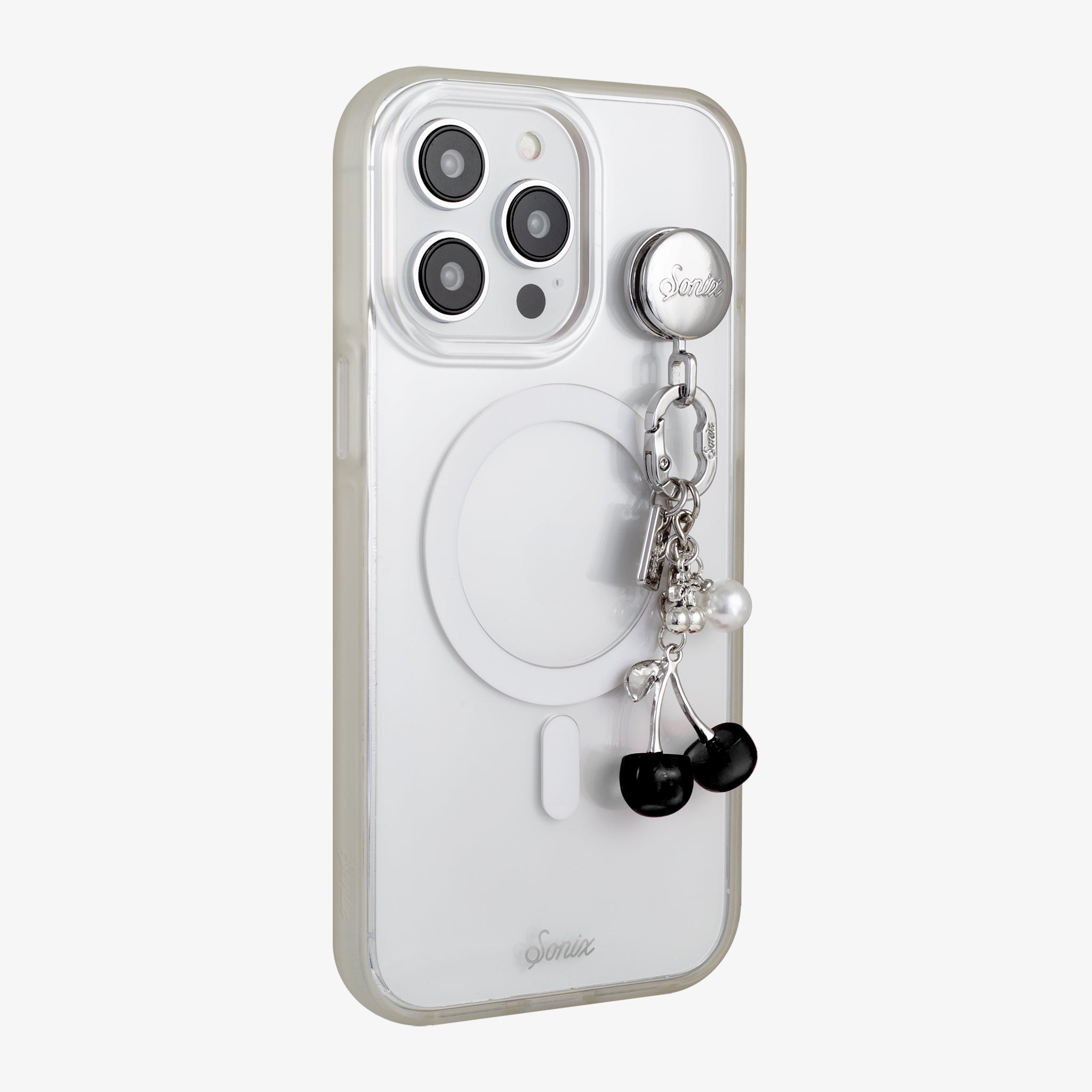 Adhesive Phone Hooks with Charms - Black Cherry