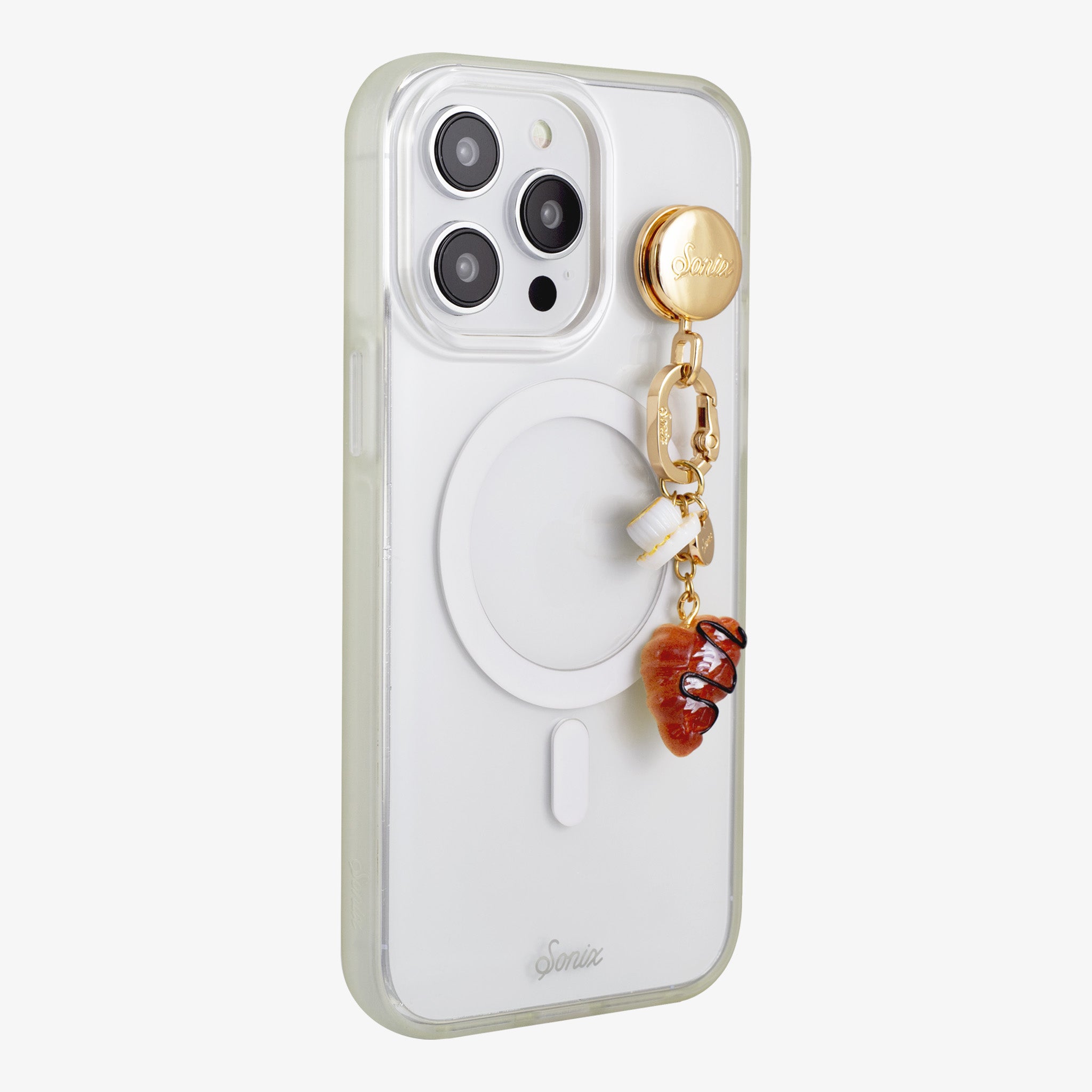 Adhesive Phone Hooks with Charms - Croissant