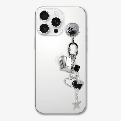 Adhesive Phone Hooks with Charms - Hearts and Stars