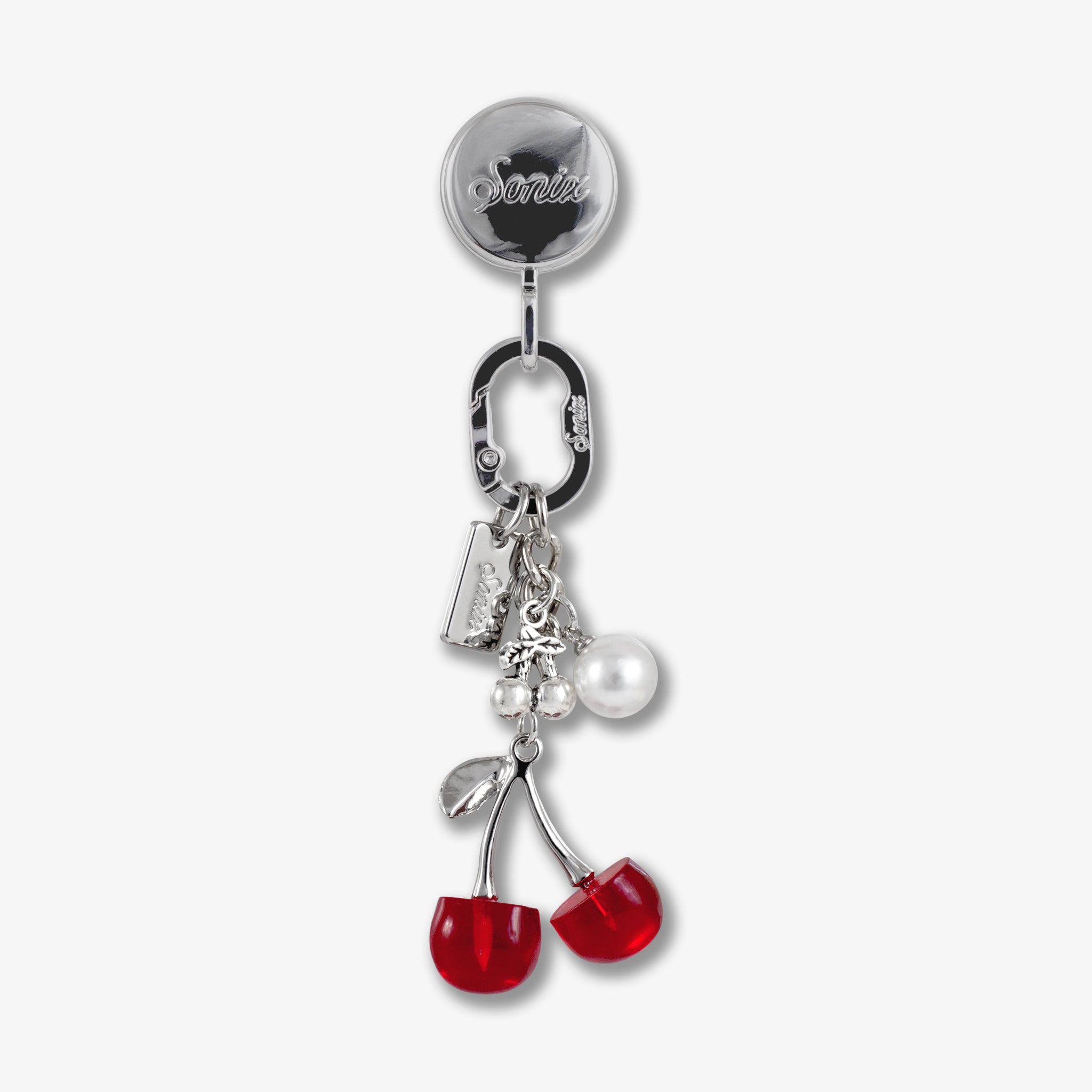 Adhesive Phone Hooks with Charms - Red Cherry