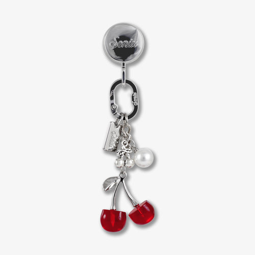 Adhesive Phone Hooks with Charms - Red Cherry