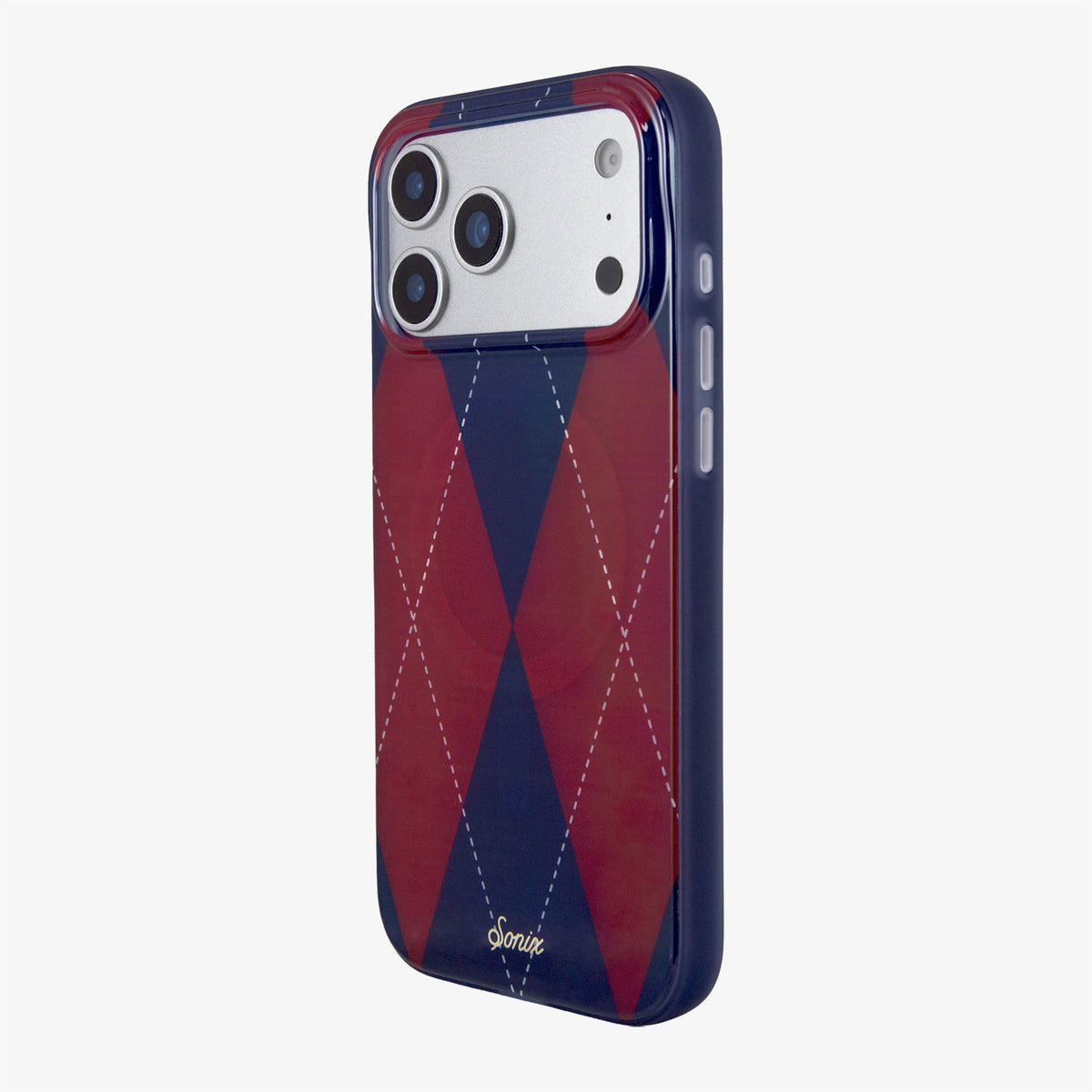 Argyle Red / Blue MagSafe® Compatible iPhone Case