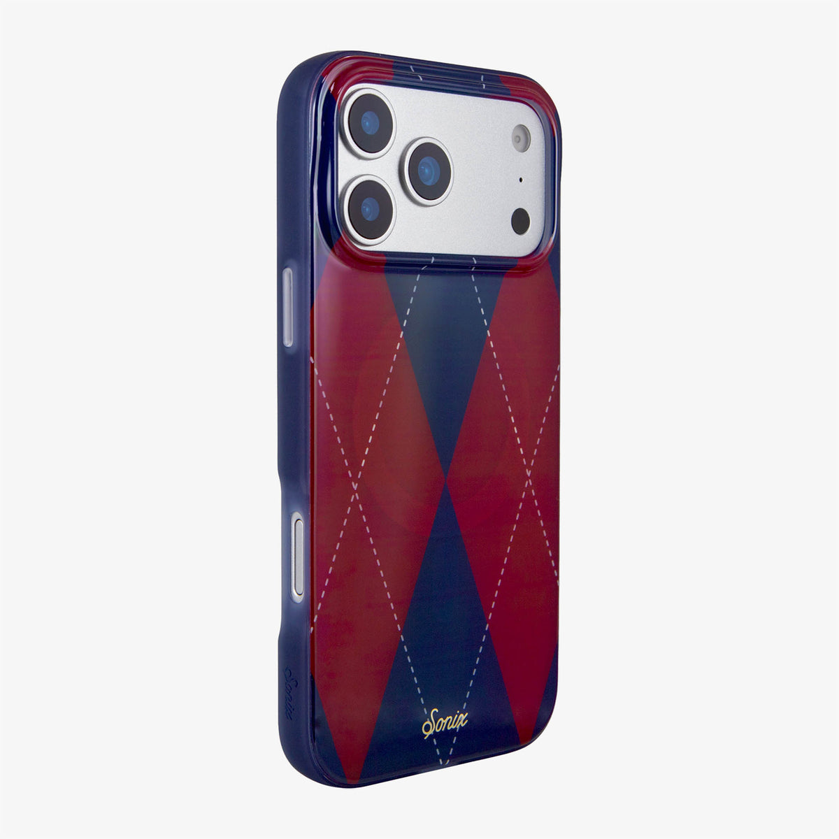 Argyle Red / Blue MagSafe® Compatible iPhone Case