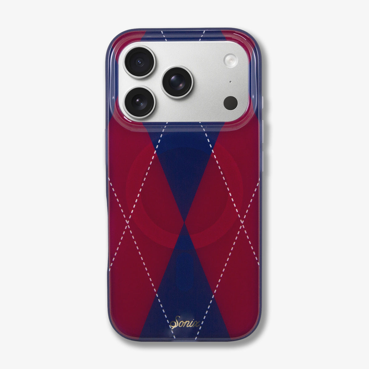 Argyle Red / Blue MagSafe® Compatible iPhone Case