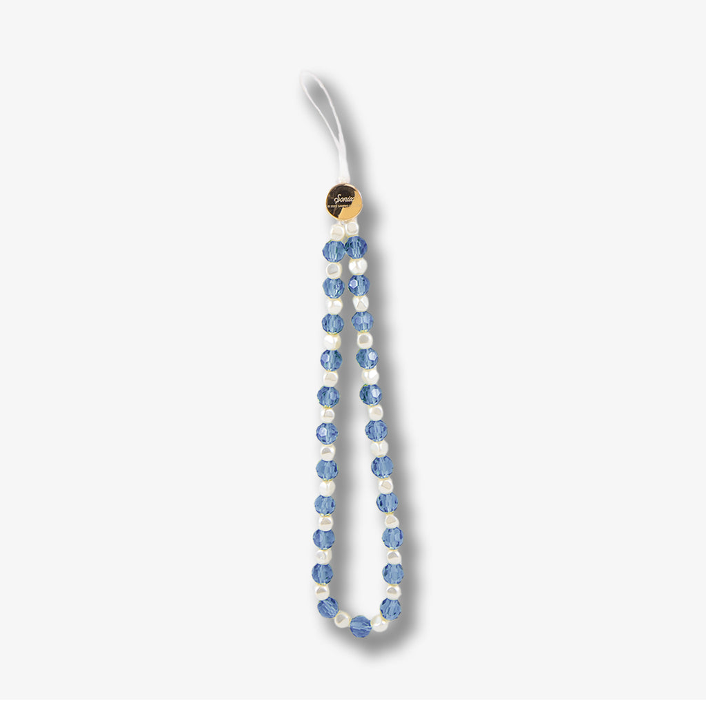 Beaded Phone Charm Blue