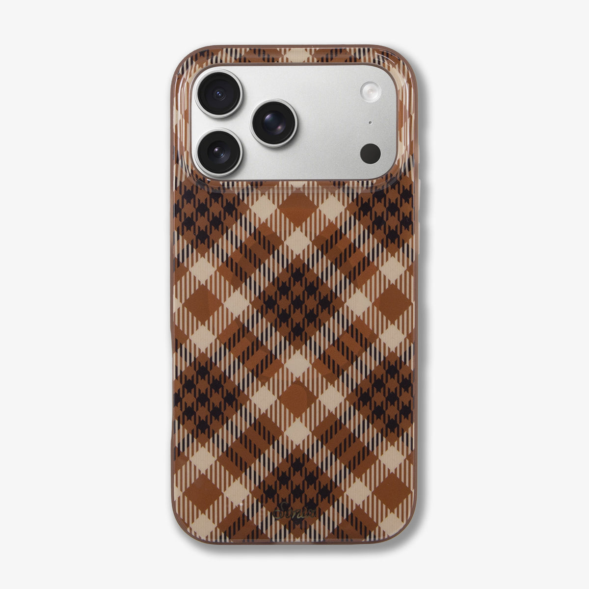 Brown Plaid MagSafe® Compatible iPhone Case