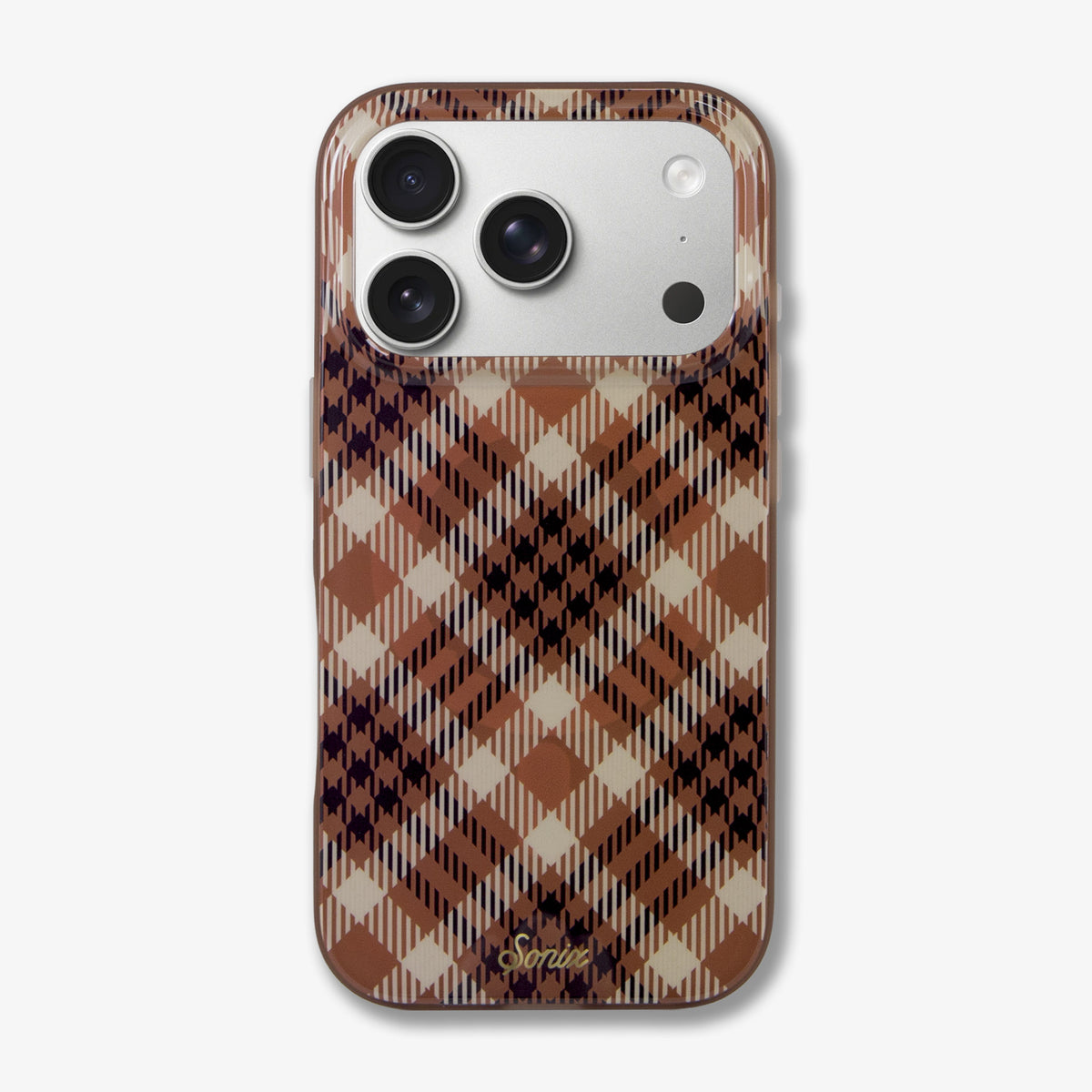 Brown Plaid MagSafe® Compatible iPhone Case