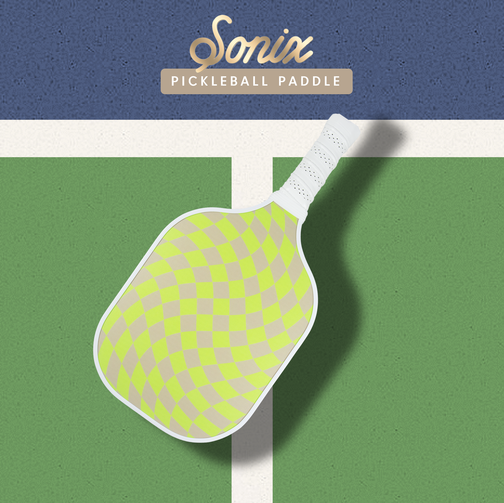 Single Pickleball Paddle - Checkmate Green