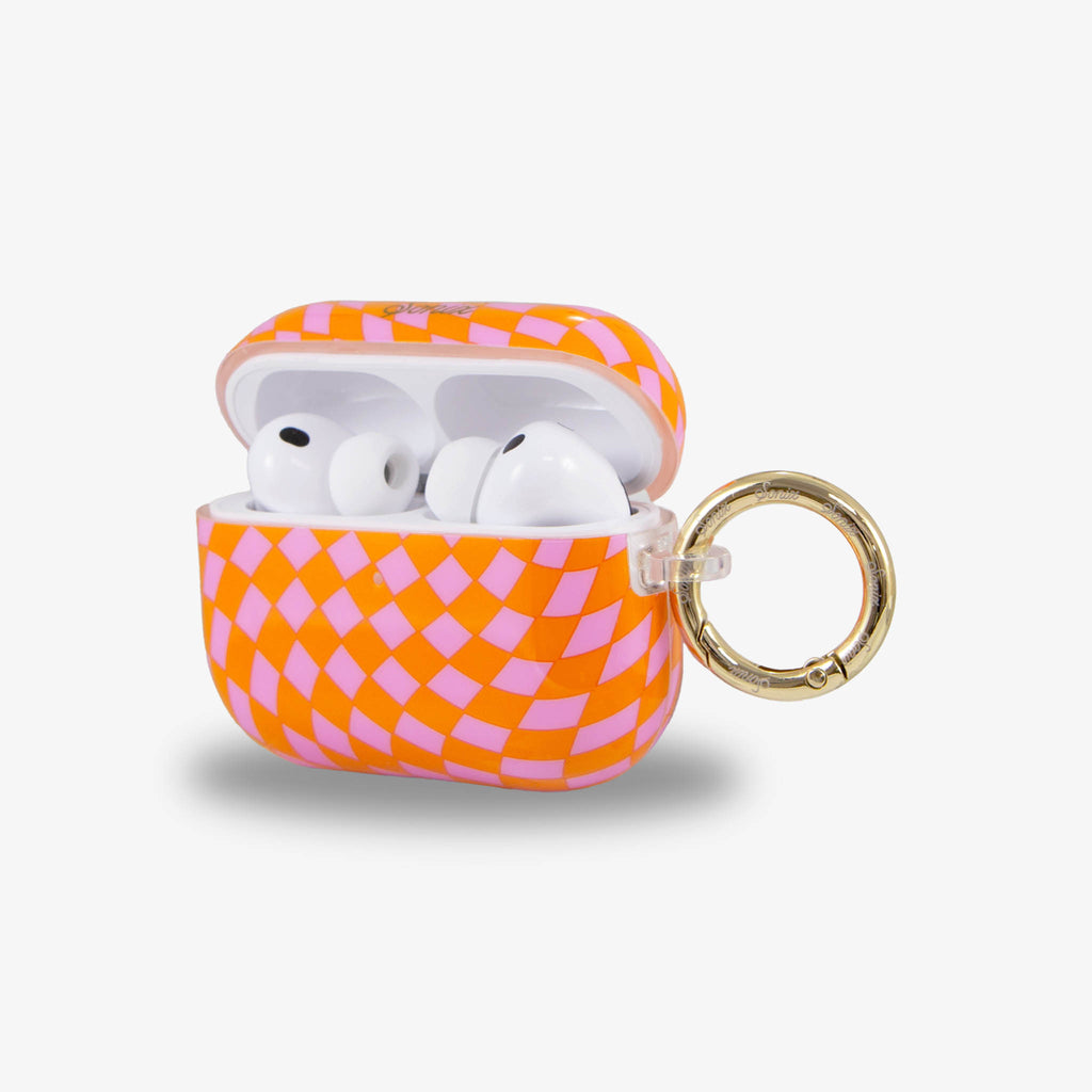 Checkmate Pink Orange AirPods Case