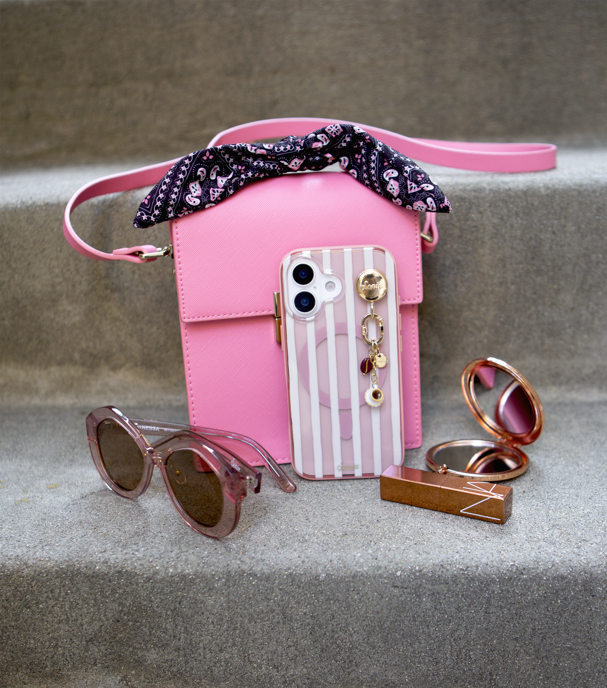 Abstract Stripe Nude MagSafe® Compatible iPhone Case