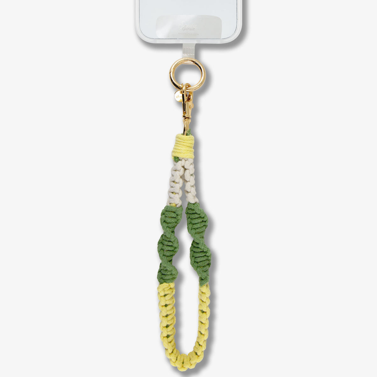 Crochet Twist Yellow Phone Wristlet