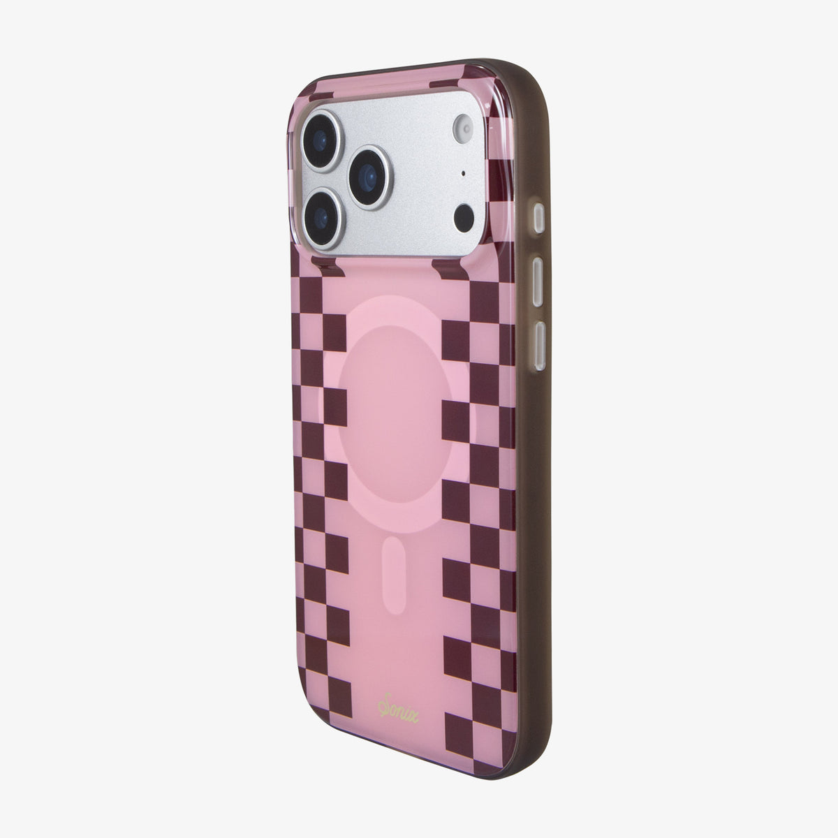 Diner Check Pink / Cognac MagSafe® Compatible iPhone Case