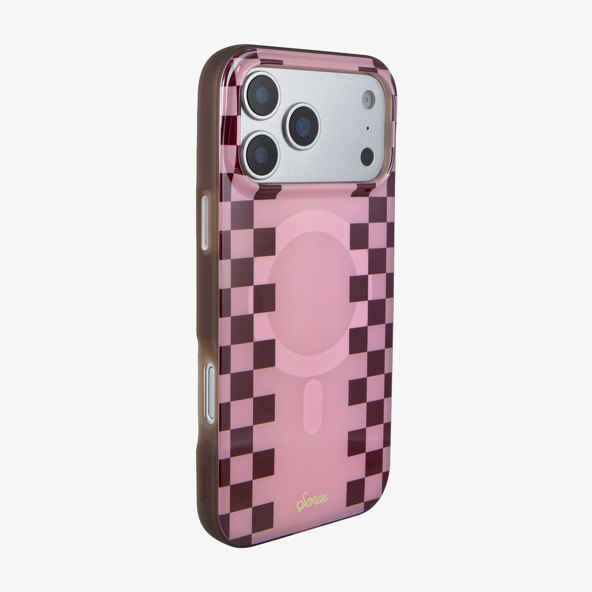 Diner Check Pink / Cognac MagSafe® Compatible iPhone Case