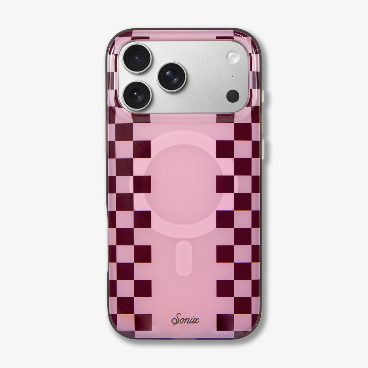 Diner Check Pink / Cognac MagSafe® Compatible iPhone Case