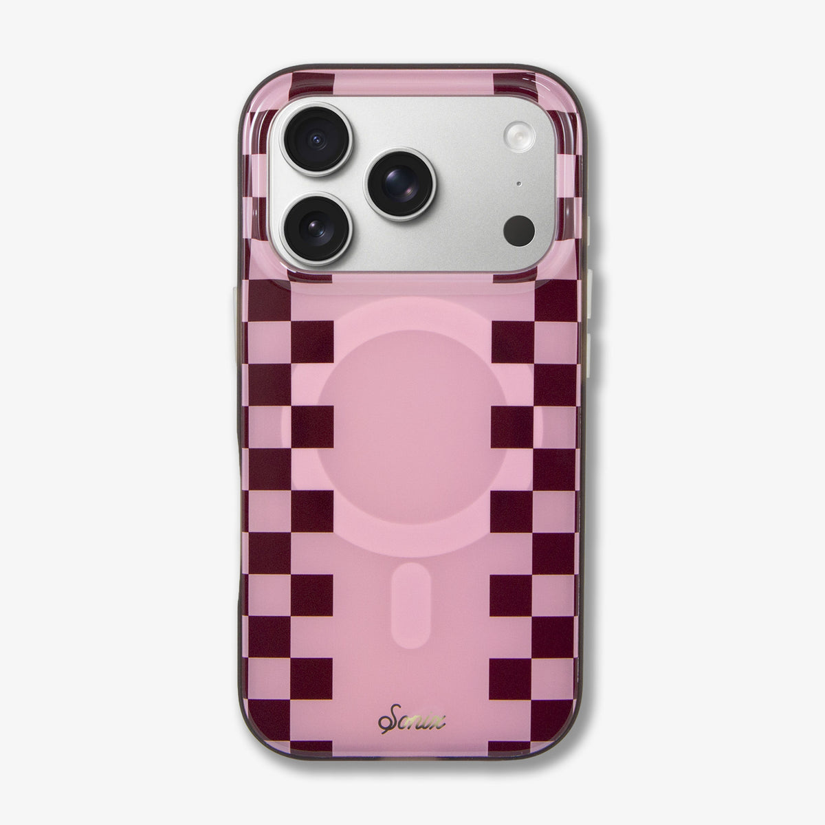 Diner Check Pink / Cognac MagSafe® Compatible iPhone Case