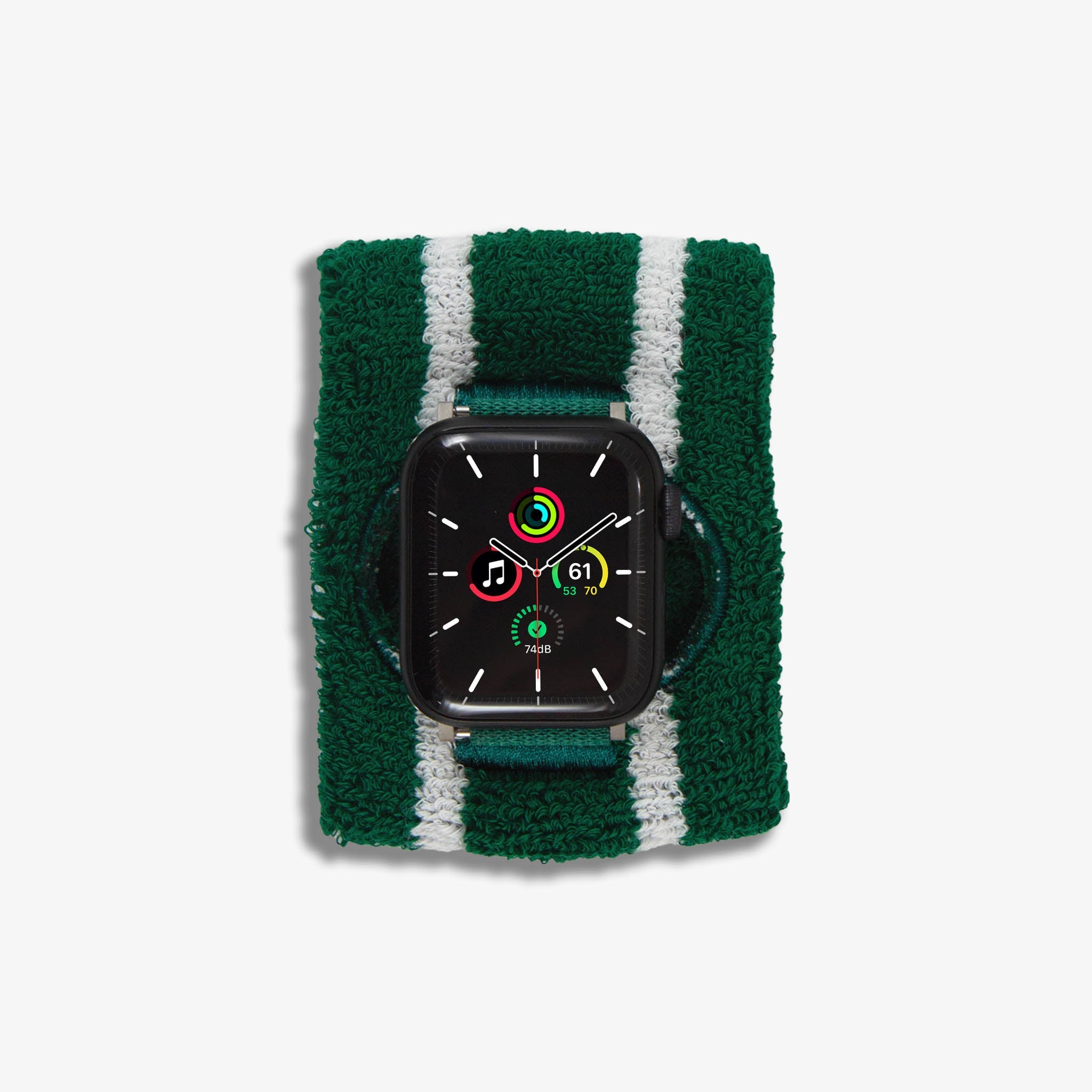 Apple Watch® Sportband - Green / White Stripe
