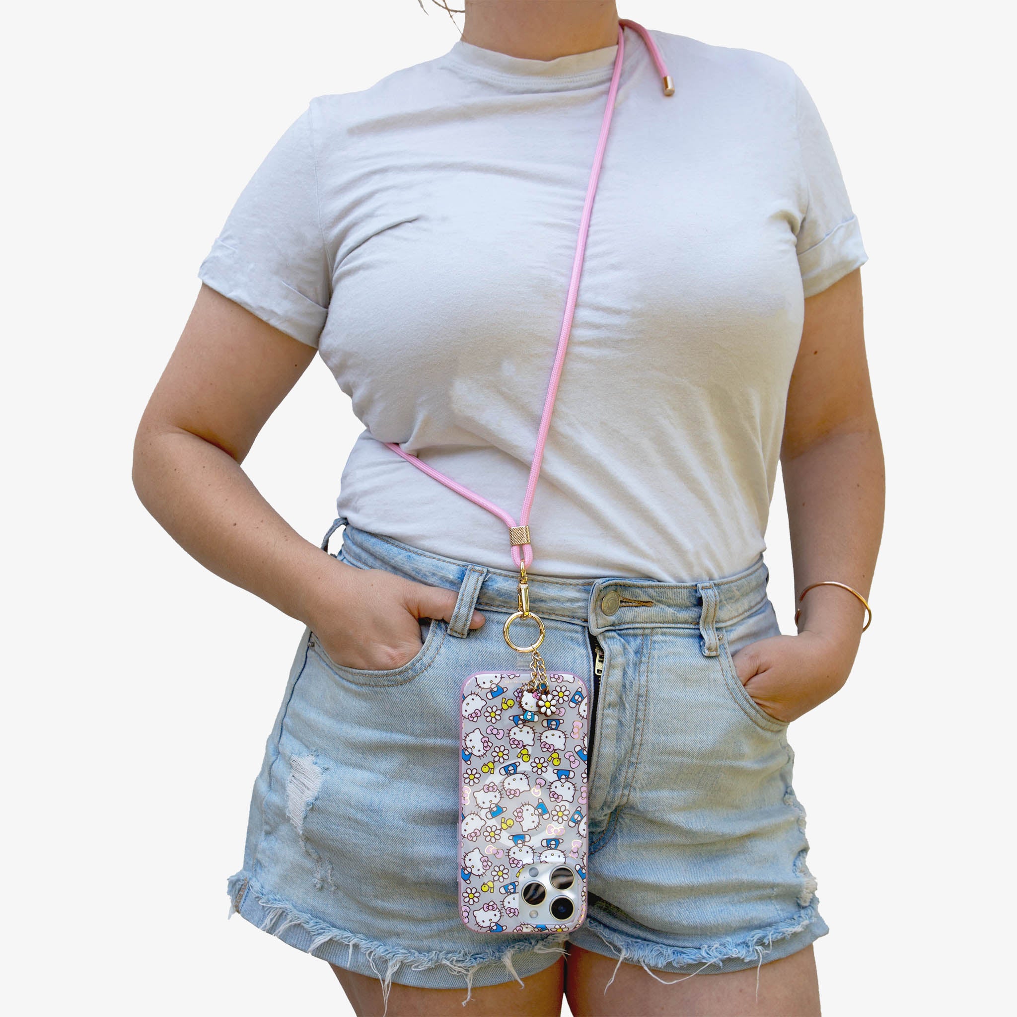 Crossbody Phone Strap with Charms - Hello Kitty® Pink Bows