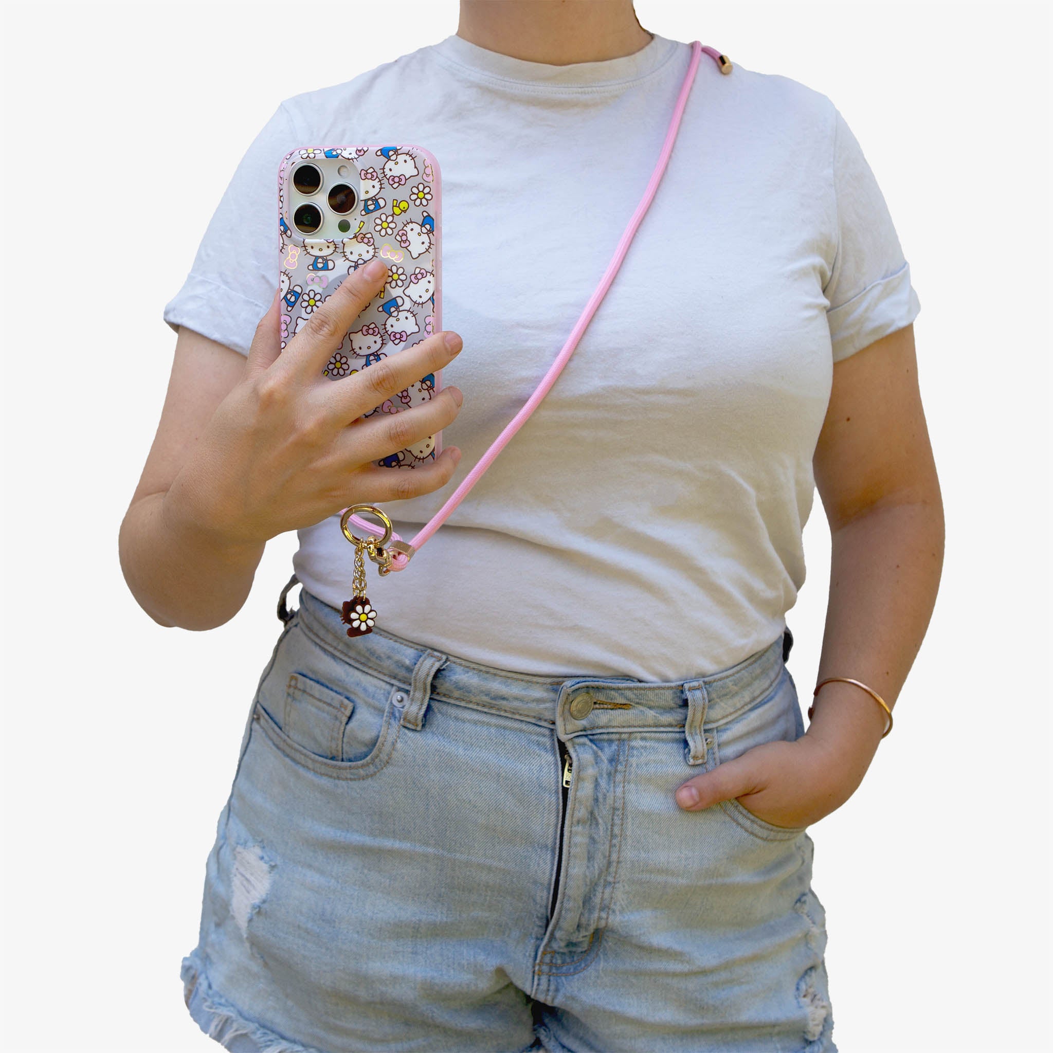 Crossbody Phone Strap with Charms - Hello Kitty® Pink Bows