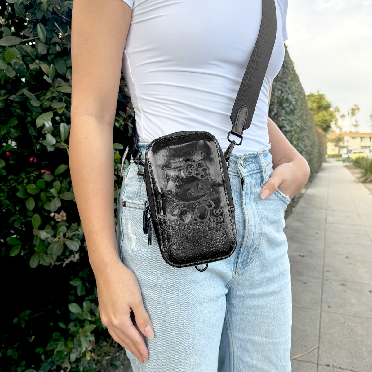 hello kitty black patent leather backpack Hello Kitty® Patent Leather Phone Wallet