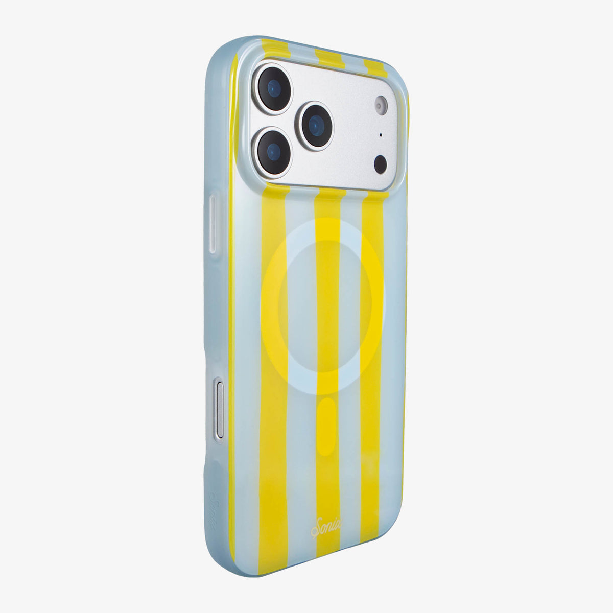 Jelly Stripe MagSafe Compatible iPhone Case - Blue / Yellow