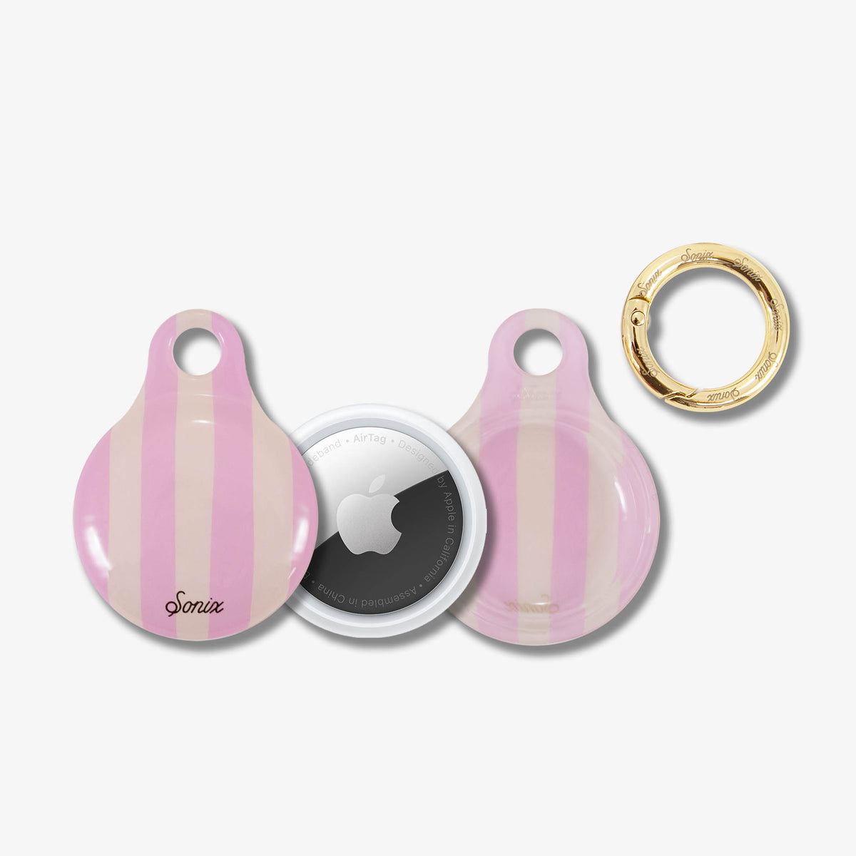AirTag® Cover - Jelly Stripe Pink / Cream