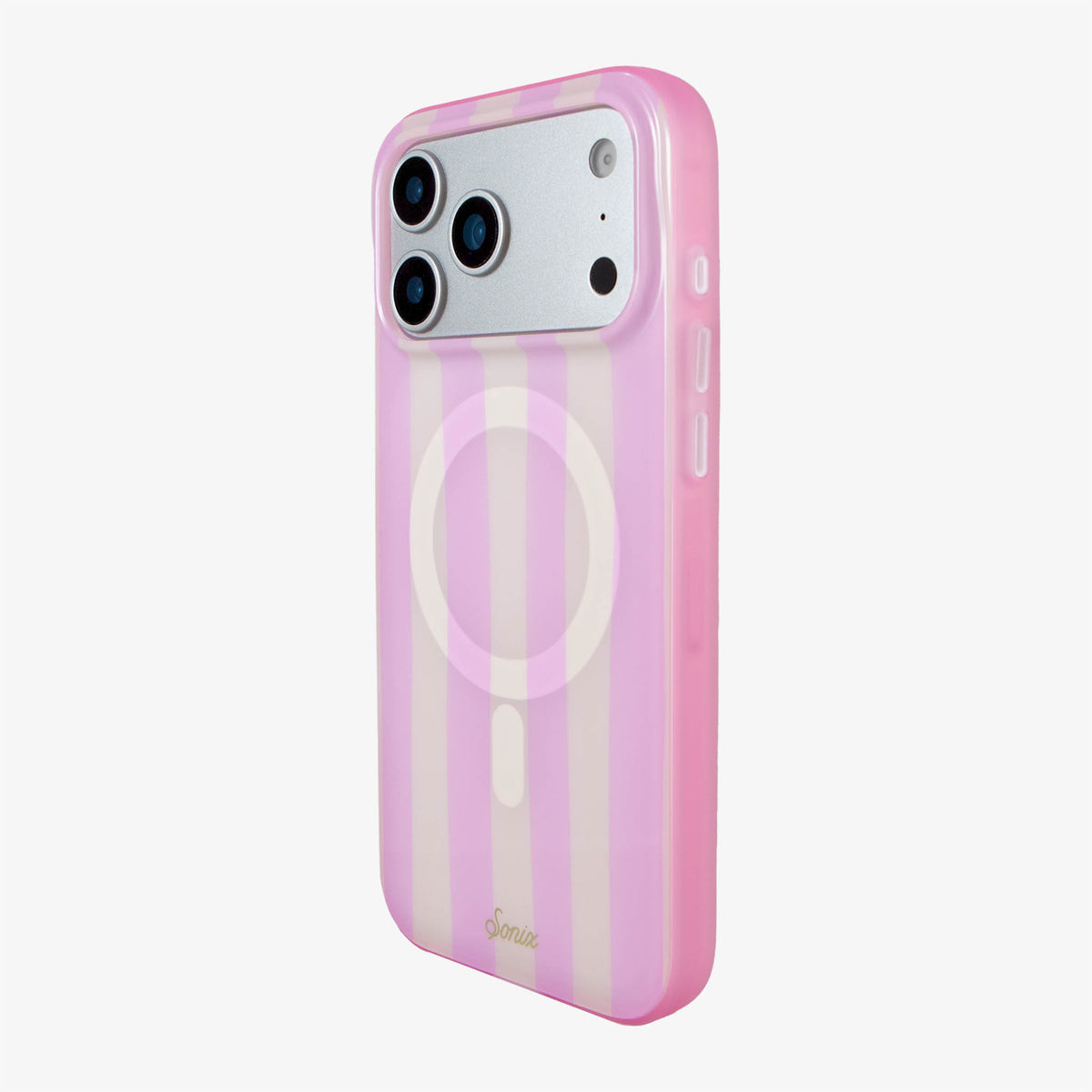 Jelly Stripe MagSafe® Compatible iPhone Case - Pink / Cream