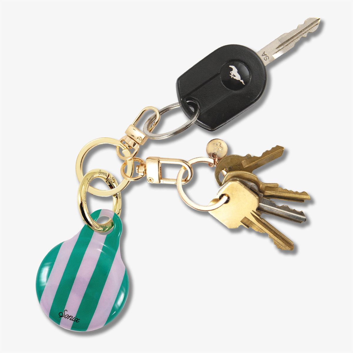 AirTag® Cover - Jelly Stripe Pink / Green